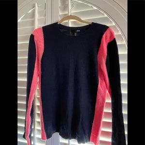 Aqua Pink & Navy Cashmere Sweater Size M